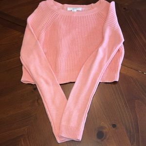 Coral Cropped Sweater